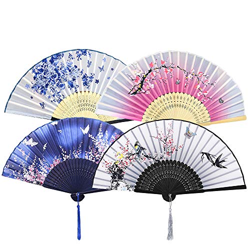 NETUME 4 Pieces Folding Fans