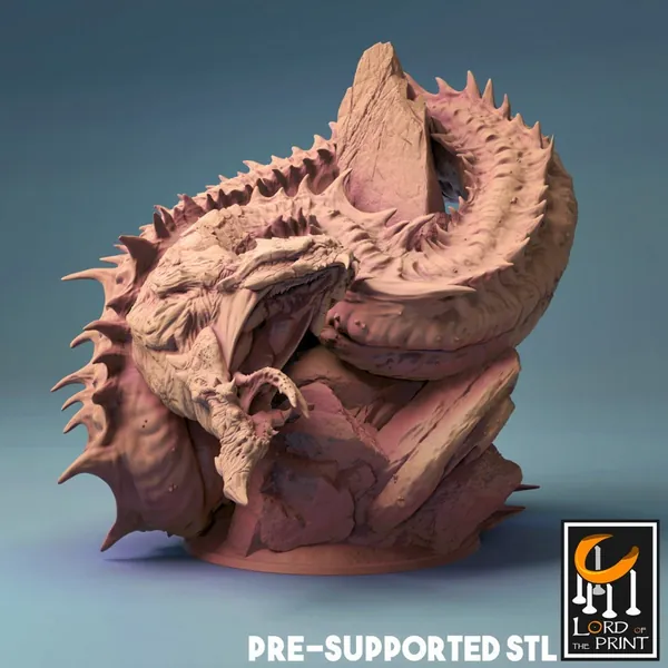 Midgard Serpent Jormungandr  | Outstanding 3D Printed Fantasy Tabletop Miniatures 28mm 32mm up to 100mm | Dungeons and Dragons DnD D&D