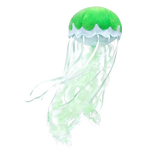 Double Bread Realistic Jellyfish Stuffed Animal, Cute Jellyfish Plush Toy for Birthday Room Decor, Sea Animal Jellyfish Collection Gift for Boys and Girls(Green) - Green