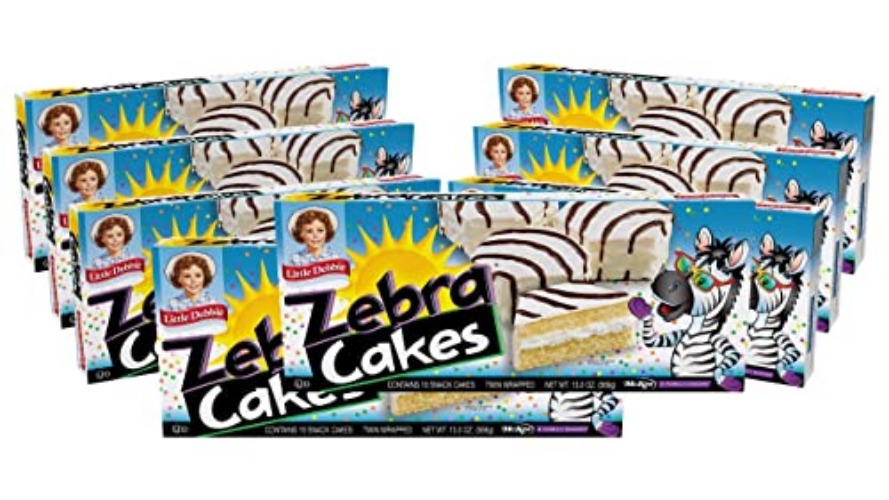 Little Debbie Zebra Cakes, 80 Twin-Wrapped Snack Cakes (8 Boxes) - Vanilla - 8 Count (Pack of 1)