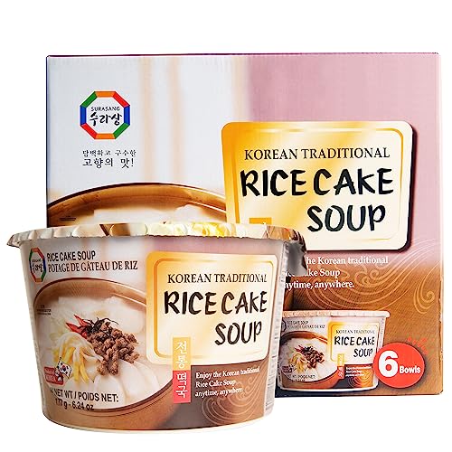 Surasang Tteokguk, Korean Rice Cake Soup, Simple and Nourishing New Year's Soup 6.3 Ounce, Pack of 6 - Rice Cake Soup