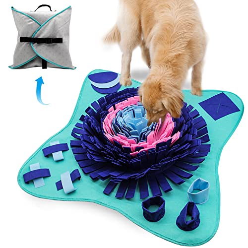 PET ARENA Snuffle Mat for Dogs, Cats - 25" x 25’’ Dog Snuffle Mat Interactive Feed Game for Boredom, Encourages Natural Foraging Skills and Stress Relief for Small/Medium/Large Dogs - Large Multicolour