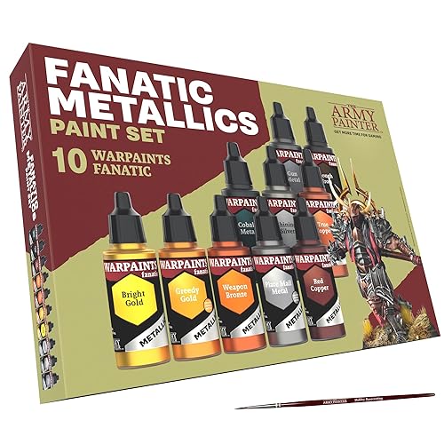 The Army Painter Warpaints Fanatic: Metallics Paint Set Combo Acrylic Paint Set Model Paint Set Miniature Painting Kit - Fanatic Metallics Paint Set Combo