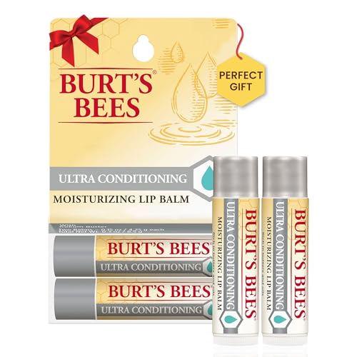 Burt's Bees Lip Balm Stocking Stuffers, Moisturizing Lip Care Christmas Gifts for All Day Hydration, Ultra Conditioning with Shea, Cocoa & Kokum Butter, 100% Natural (2-Pack) - Ultra Conditioning (2 Count) - 0.15 Ounce (Pack of 2)