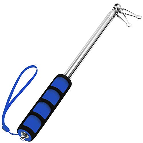 5 Feet Blue Telescopic Handheld Flagpoles, ANLEY Portable Staff with Clips - Lightweight Extendable Stainless Steel with Anti-Slip Grip - Collapsable Flag Pole for Tour Guides & Pointer for Teachers - 5 Feet - Blue