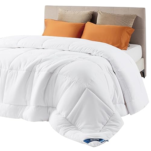 Bedsure Comforter Duvet Insert - Quilted Comforters Queen Size, All Season Duvet, Down Alternative Bedding Comforter with Tabs(White,Queen 88"x88") - White - Queen