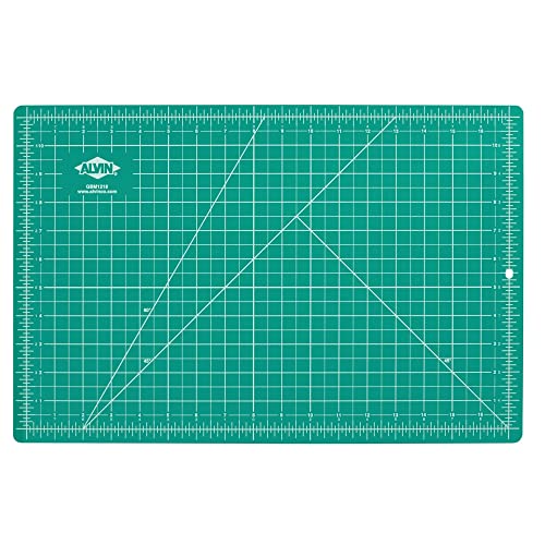 ALVIN GBM Self-Healing Cutting Mat 12 x 18 inch | Double-Sided Green/Black | 5-Layer Gridded Surface for Arts, Crafts and Sewing - Model GBM1218 - 12" x 18"