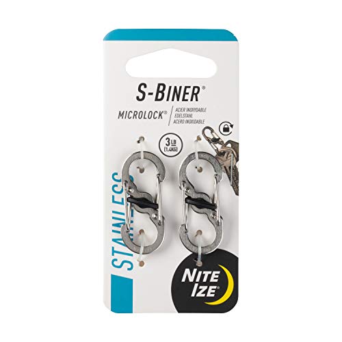 Nite Ize LSBM-07-5R7 S-Biner MicroLock Locking Keychain Carabiner, Spectrum,Spectrum, 5-Pack - Stainless 2 Count (Pack of 1) Stainless Steel MicroLock
