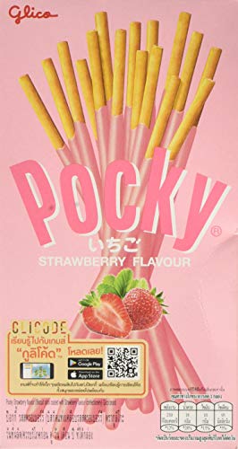 Glico Pocky Strawberry Biscuit Sticks 47 g - Chocolate,Strawberry - 47 g (Pack of 1)