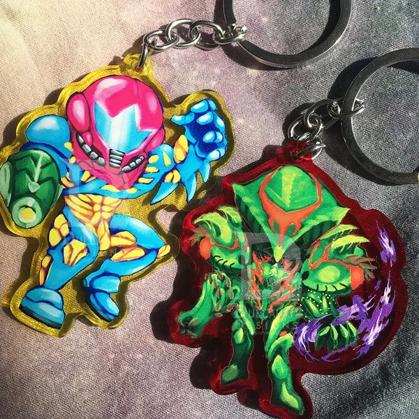 Fusion and Dread Metroid Acrylic Keychains **Limited Edition Colorful Acrylic**