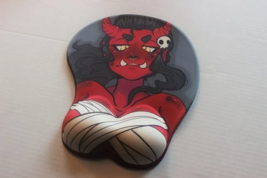 Red Oni Monster Girl 3D Ergonomic Oppai Mousepad  Oppai Mouse | Etsy