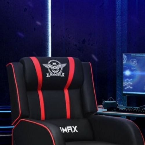 Reclining Gaming Massage Chair with Lumber Support - Red