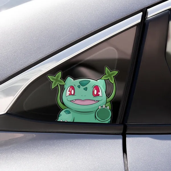 BULBASAUR PEEKER Sticker - CUTE Vinyl Sticker - *PREMlUM Quality* - Laminated, Glossy Finish, Weatherproof, Waterproof, U.V Protection