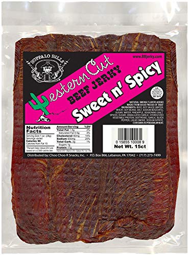 Buffalo Bills 18oz Sweet n' Spicy Western Cut Big Slab Beef Jerky (15 beef jerky slabs per bag) - Sweet n' Spicy