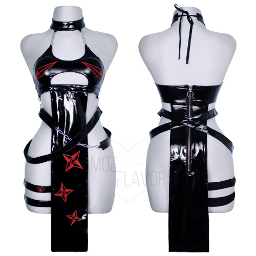 Sleek Scarlet Dress - Black / L/XL