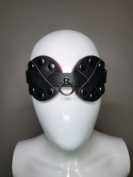 Aviator Style Leather Blindfold with Lead