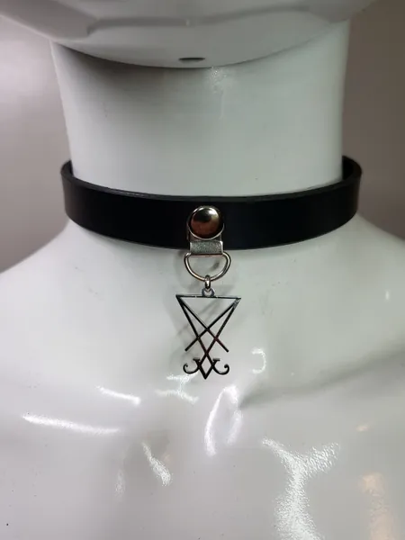 Occult Collar, Sigil of Lucifer, Pentagram, Sulphur Cross, Chaos Magick Pentagram
