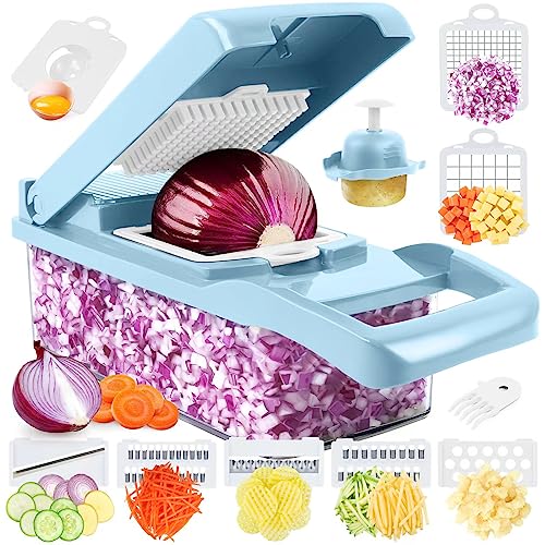 Vegetable Chopper Pro, Multifunctional 13 in 1 Food Chopper - Blue 