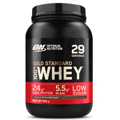 Optimum Nutrition Gold Standard Whey Protein, Muscle Building Powder with Naturally Occurring Glutamine and Amino Acids, Double Rich Chocolate, 29 Servings, 899 g, Packaging May Vary - Double Rich Chocolate - 29 Servings (Pack of 1)