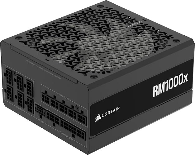 CORSAIR RM1000x Fuente de Alimentación ATX Totalmente Modular de Bajo Ruido – Compatible con ATX 3.1 – Compatible con PCIe 5.1 – Eficiencia Cybenetics Gold – Conector 12V–2x6 Nativo – Negro - RMx (2024) ATX 3.1, PCIe 5.1 - 1000W