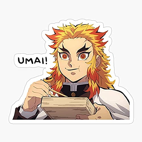 Pack of 2 3" Stickers - Rengoku Umai Sticker Graphic - Die Cut Sticker, High Resolution Top Grade Vinyl