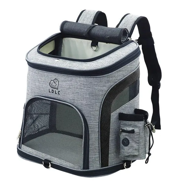 Cat Dog Backpack - Durable Reflective Mesh Outdoor Pet Carrier by PetWithMe - L / Black