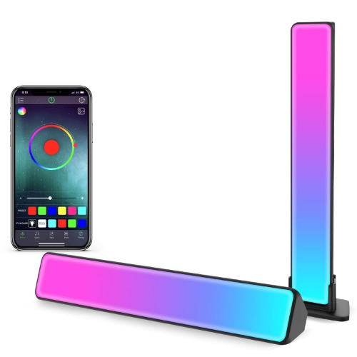 ZUUKOO Light Flow Light Bar, RGB Smart LED Lamp with Multiple Lighting Effects and Music Modes, LED TV Backlights, Mood Light, Ambient Lighting for Gaming, Movies, PC, TV, Room Decoration (Black) - 