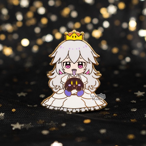 Princess x Poyo(Boosette) Hard Enamel Pin - [A Grade] / Locking Clasp