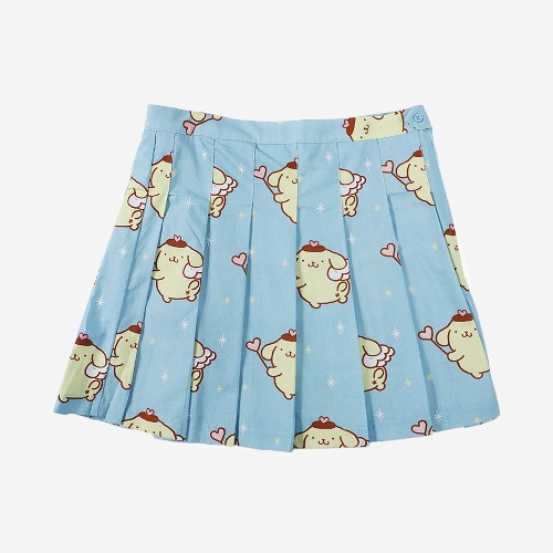 Pompompurin x Dumbgood Printed Tennis Skirt | BLUE / S