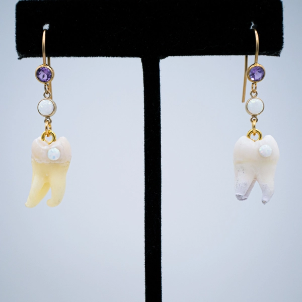 Tooth Fairy&#39;s Opal Molar Earrings