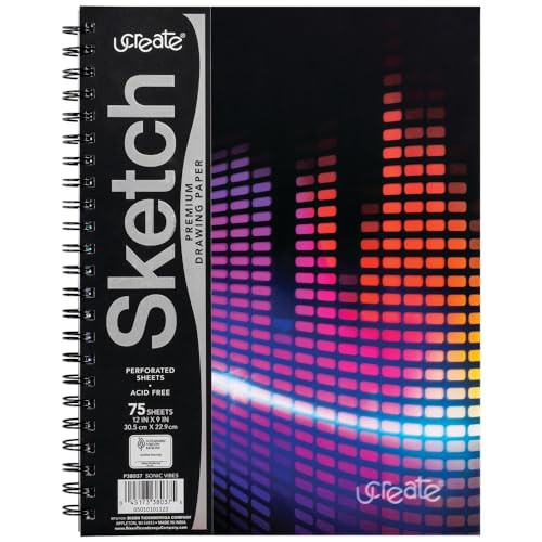 UCreate Fashion Poly Sketch Book, Sonic Vibes, 9" x 12", 1 Count - Sonic Vibes, 9" x 12"