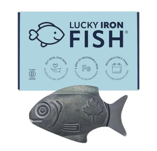 Lucky Iron Fish Ⓡ A Natural Source of Iron - The Original Cooking Tool to Add Iron to Liquid-Based Meals, Reduce Iron Deficiency Risks - an Iron Supplement Alternative, Ideal for Menstruators & Vegans - Fish