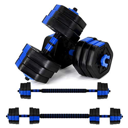 VIVITORY Dumbbell Sets Adjustable Weights, Free Weights Dumbbells Set with Connector, Non-Rolling Adjustable Dumbbell Set, Weights Set for Home Gym, 44 66 Lbs, Hexagon, Cement Mixture - 44.0 Pounds