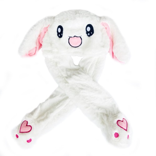 Bewegende oren Bunny Hat, schattige konijn hoed, pluche Bunny oren hoofdband, interessante konijn Kawaii hoed, voor Fancy Dress Cosplay, verjaardagscadeau (wit)