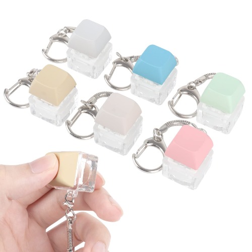 Boyigog 6 stuks keyboard fidget sleutelhangers, afneembare karabijnhaak, sleutelhanger, keycap, fidget sleutelhanger, clicker, vingerdecompressiespeelgoed voor volwassenen, studenten, stress verminderen