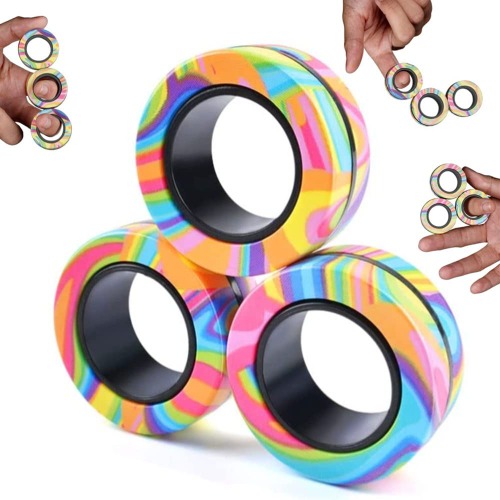 Yeefunjoy Magnetische ringen fidget toys, anti-stress fidget speelgoed, ADHD magische vingerring speelgoedsets, fidget magneet ringen pakket leuk cadeau voor volwassenen tieners en kinderen