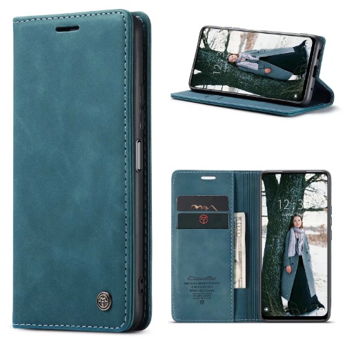 SLWYF Compatibel met OnePlus 8 Pro Case, Flip Wallet Lederen Case met Card Slot Kickstand Telefoongevallen Cover voor OnePlus 8 Pro - Blauw