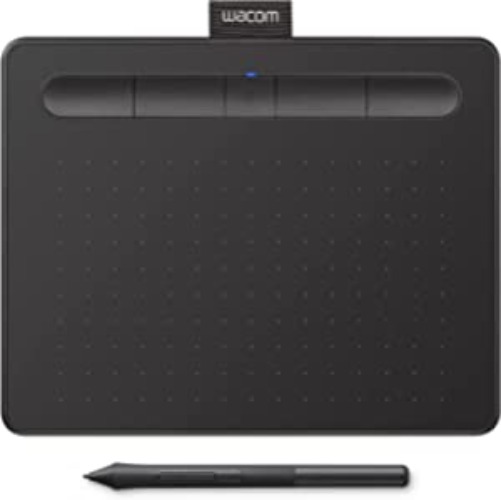 Wacom Intuos Small Bluetooth Graphics Drawing Tablet, 4 Customizable ExpressKeys, Portable for Teachers, Students and Creators, Compatible with Chromebook Mac OS Android and Windows - Black - Black Small Wireless Tablet