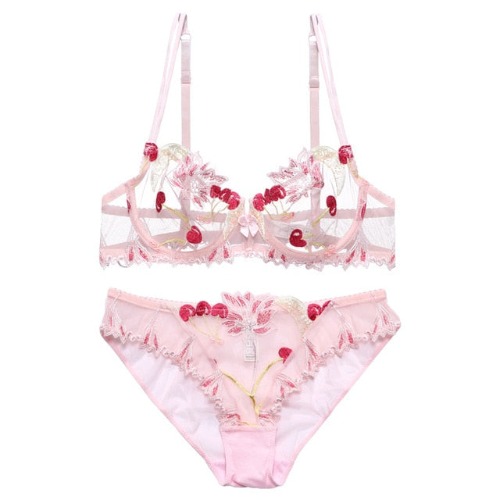 Little Cherry Lingerie Set - Pink / 36C