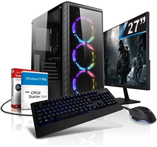 Komplett PC 4K RTX Intel i7 8-Thread Raytracing Ultra Gaming Computer mit 3 Jahren Garantie! | i7 3770 8-Thread CPU | 32GB | Geforce RTX 3050 8GB DDR6 | 1TB SSD | 27-Zoll | Windows 11 | WLAN | #7207 - 27-Zoll, i7, 32GB, 1 TB, RTX 3050, Win11 - Intel Core i7