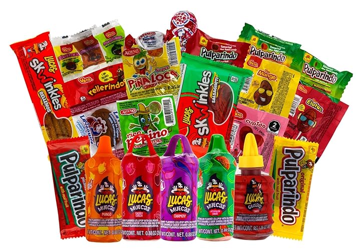 Lucas & Mexican Candy Combo Mix (50 Count), Variety of Sour, Sweet, Spicy, Include Lucas Baby Powder, Lucas Muecas, Skwinkles, Gusano, Vero, Pulparindo, Azteca, De La Rosa by LookOn - 50 Pieces Set (Lucas & Mexican Candy)