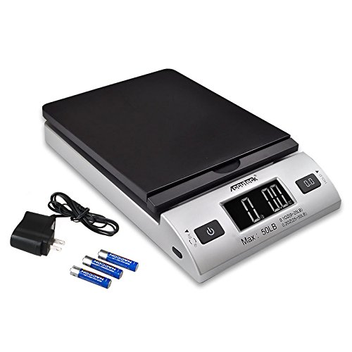 ACCUTECK All-in-1 Series W-8250-50bs A-Pt 50 Digital Shipping Postal Scale with Ac Adapter, Silver - 