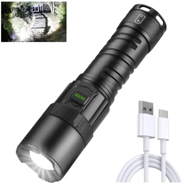 Rechargeable LED Flashlights High Lumens,15000 Lumens Super Bright Zoomable Waterproof XHP99 Tactical Flashlights for Emergencies, Hiking
