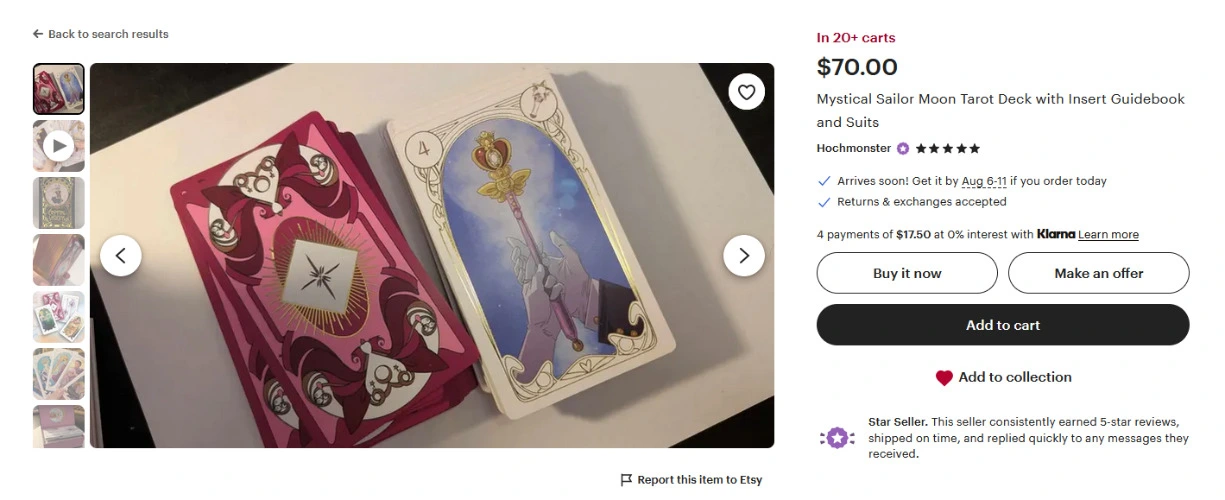 Sailor Moon Tarot Cards - Etsy