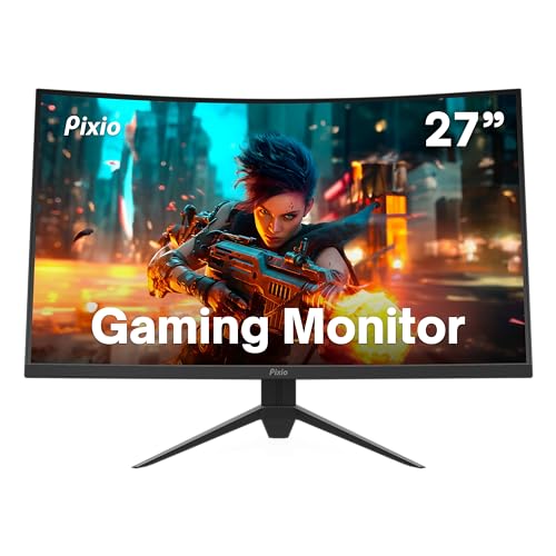 Pixio PXC277 Advanced 27 inch 165Hz Refresh Rate WQHD 1440p Resolution 1500R Curve Fast VA Panel 1ms GTG Response Time Adaptive Sync HDR Curved Gaming Monitor - 27" Curved 1440p 165Hz Fast VA 1ms (GTG)