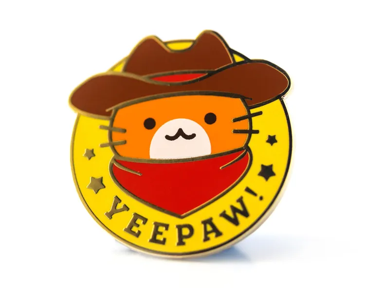 Yeepaw! Cowboy Cat - Hard Enamel Pin - Cute Lapel Pin Gift