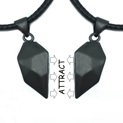Zhia Matching Necklaces for Couples Black Blank