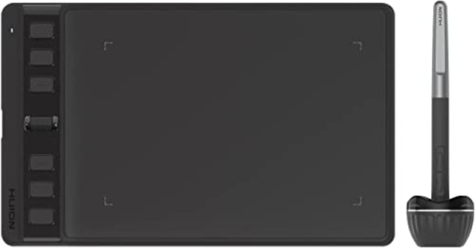 2023 HUION Graphics Drawing Tablet Inspiroy 2 Small with Scroll Wheel 6 Customized Keys Battery-Free Stylus for Digital Drawing, Design, Animation, 6x4inch Art Tablet for PC, Mac & Android, Black - Black