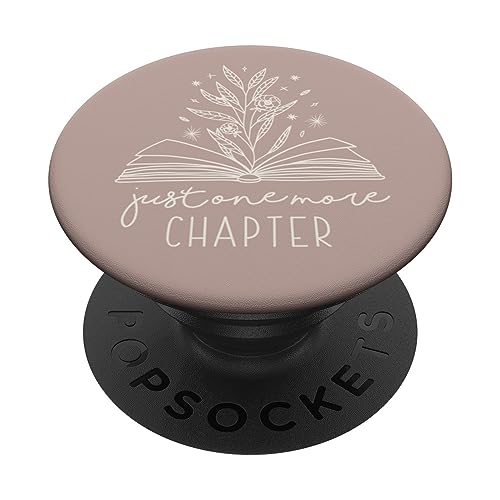Just One More Chapter - Floral Book Lover (Pink Taupe) PopSockets Standard PopGrip - Standard