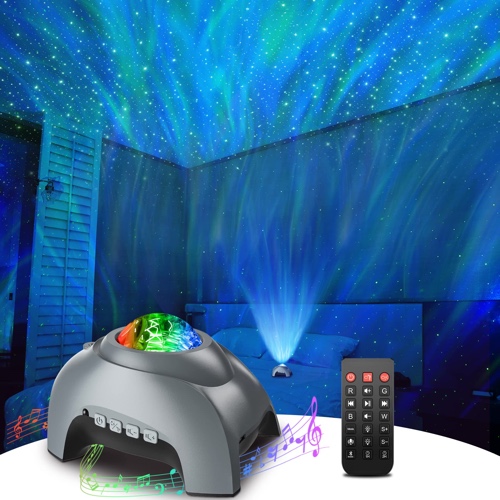 Rossetta Star Projector, Galaxy Projector for Bedroom, White Noise & Bluetooth Speaker Aurora Projector, Night Light for Kids Room, Adults Home Theater, Ceiling, Aesthetic Room Decor (Silver Gray) - Silver Gray